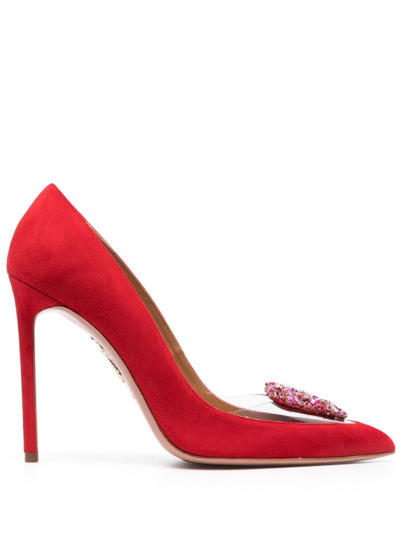 Red Love Me 105 Suede Pumps