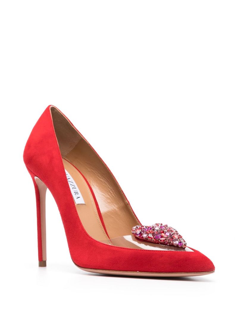 Red Love Me 105 Suede Pumps