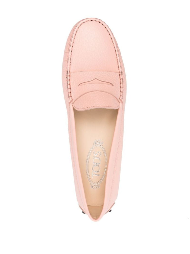 Pink Gommino Leather Loafers