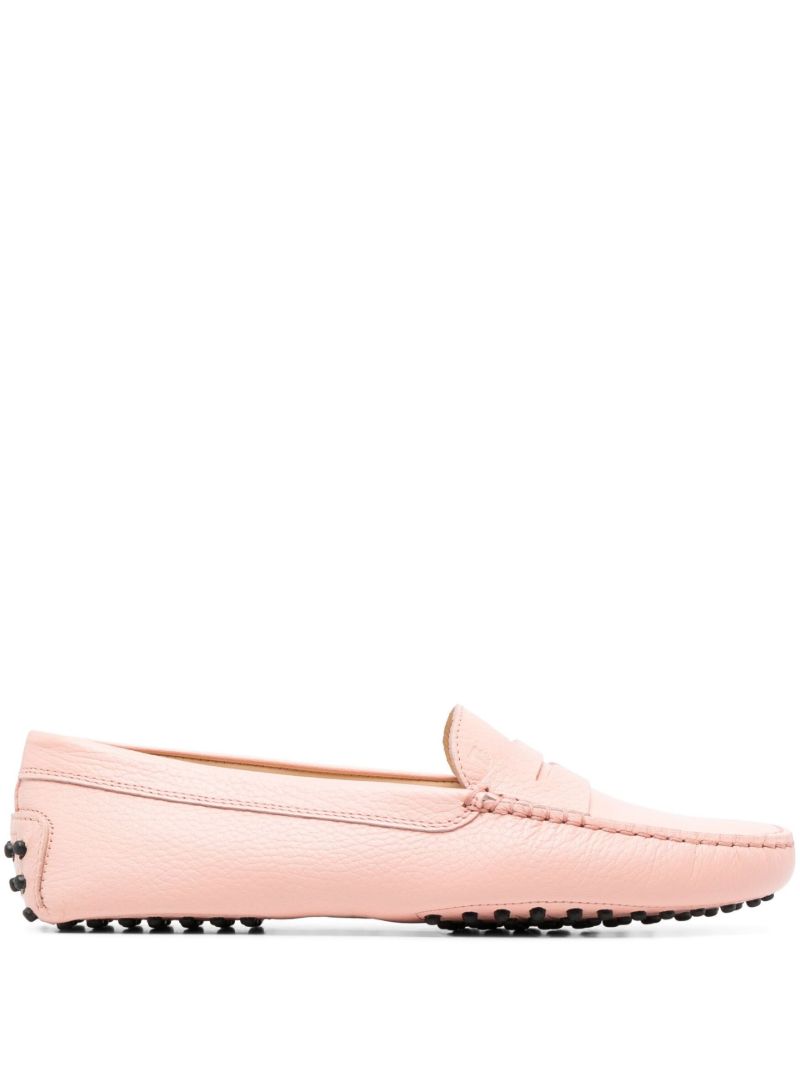 Pink Gommino Leather Loafers