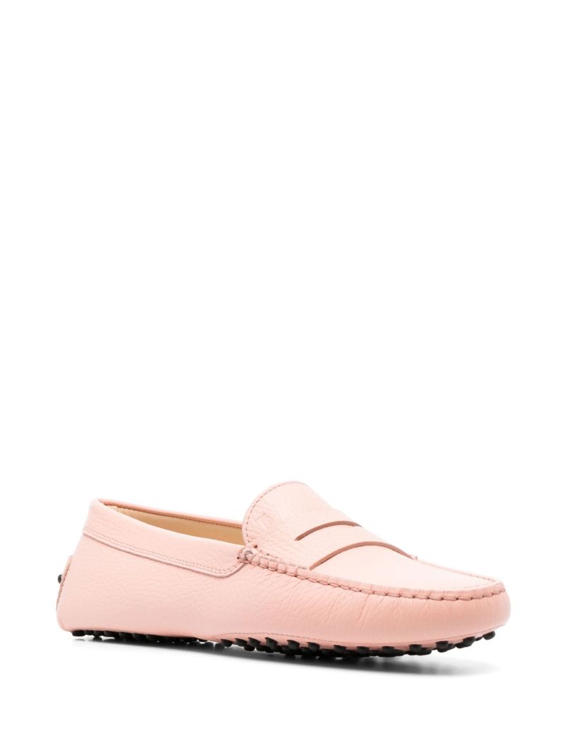Pink Gommino Leather Loafers