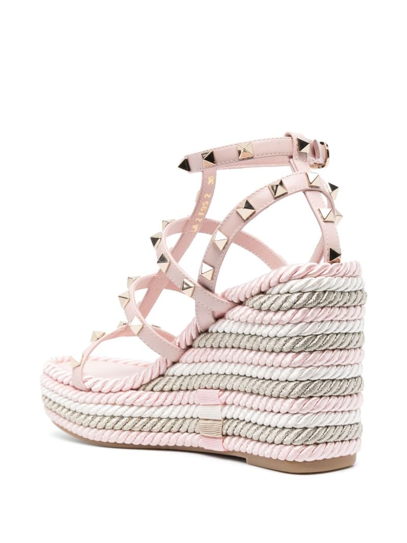 Pink Rockstud 95 Wedge Sandals