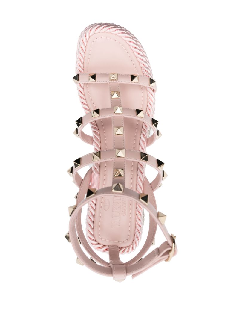 Pink Rockstud 95 Wedge Sandals