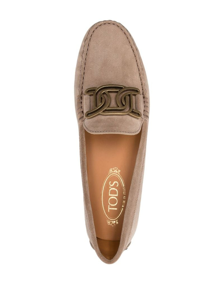 Neutral Kate Gommino Suede Loafers