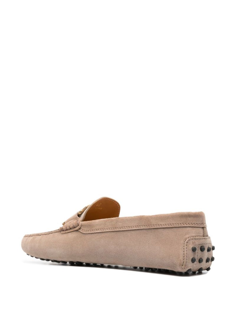 Neutral Kate Gommino Suede Loafers