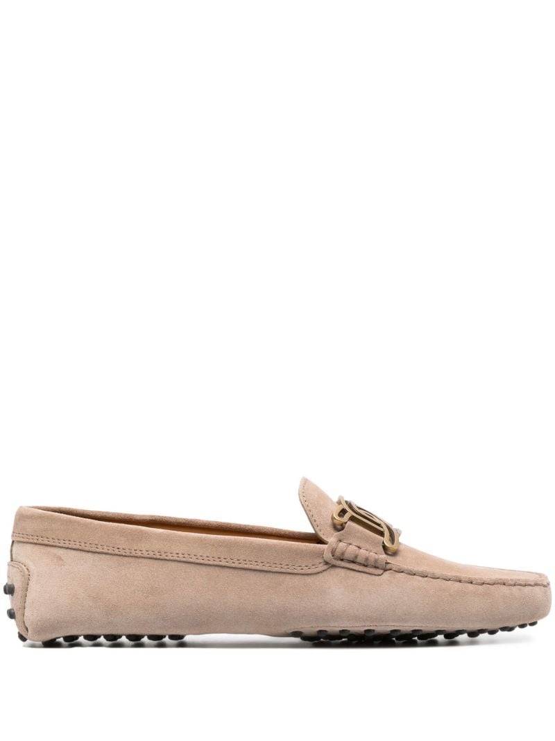 Neutral Kate Gommino Suede Loafers