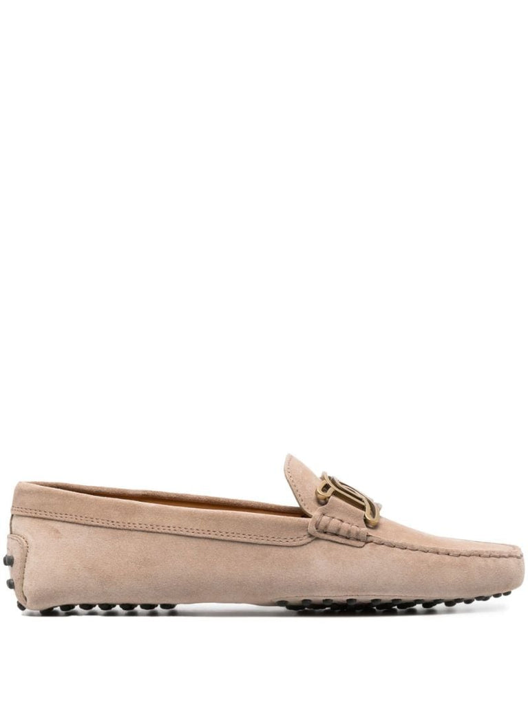 Neutral Kate Gommino Suede Loafers