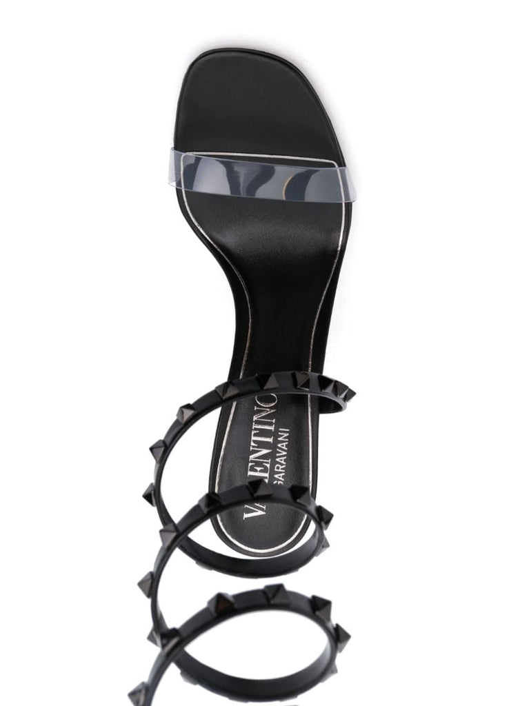 Black Rockstud 100 Wrap Sandals