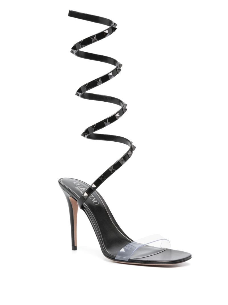 Black Rockstud 100 Wrap Sandals