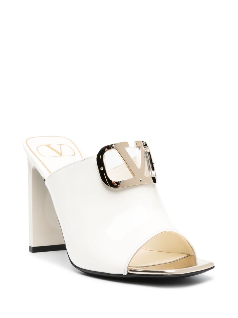 White Vlogo Signature 100 Leather Mules