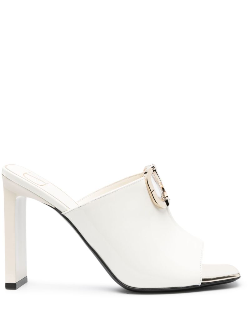 White Vlogo Signature 100 Leather Mules