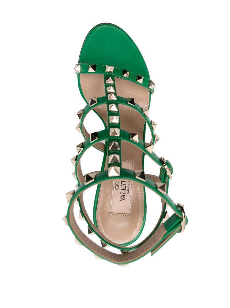 Green Rockstud 105 Leather Sandals
