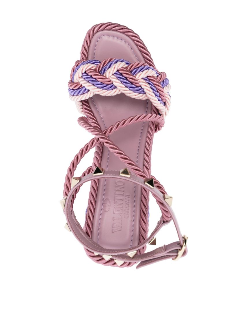 Pink Rockstud Torchon Espadrille Wedges