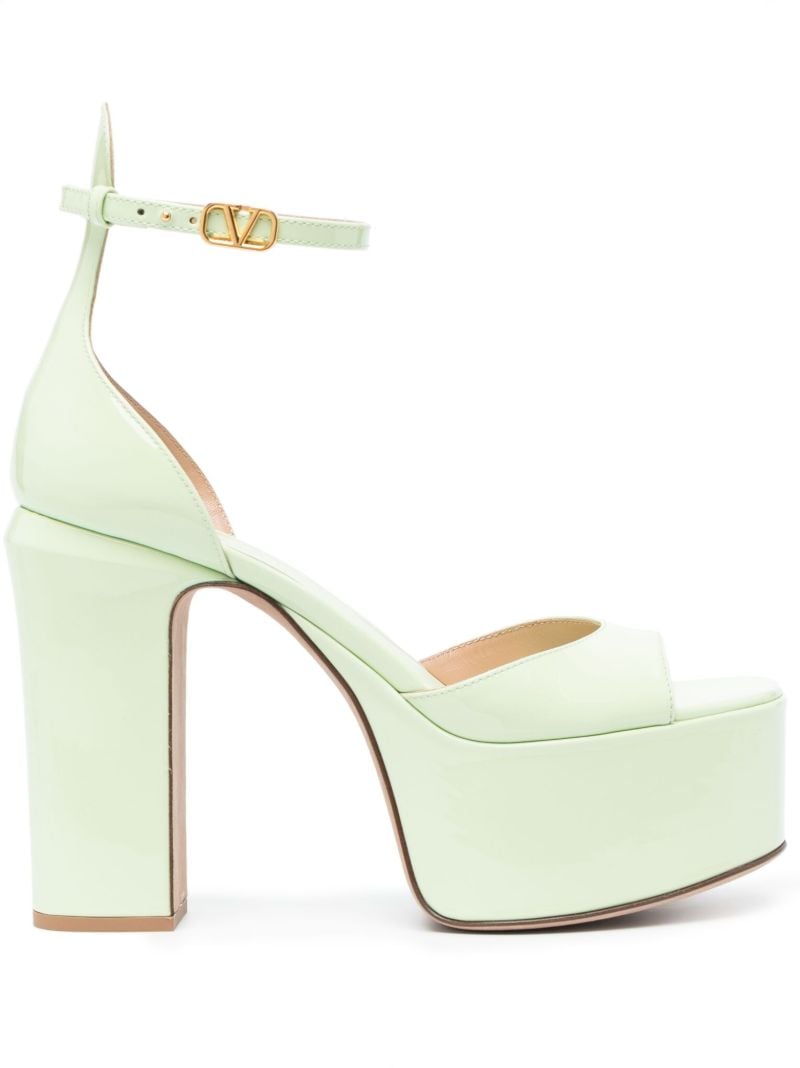Green Tan-go 120 Platform Leather Sandals