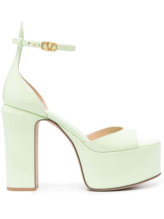 Green Tan-go 120 Platform Leather Sandals