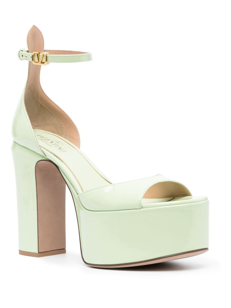 Green Tan-go 120 Platform Leather Sandals