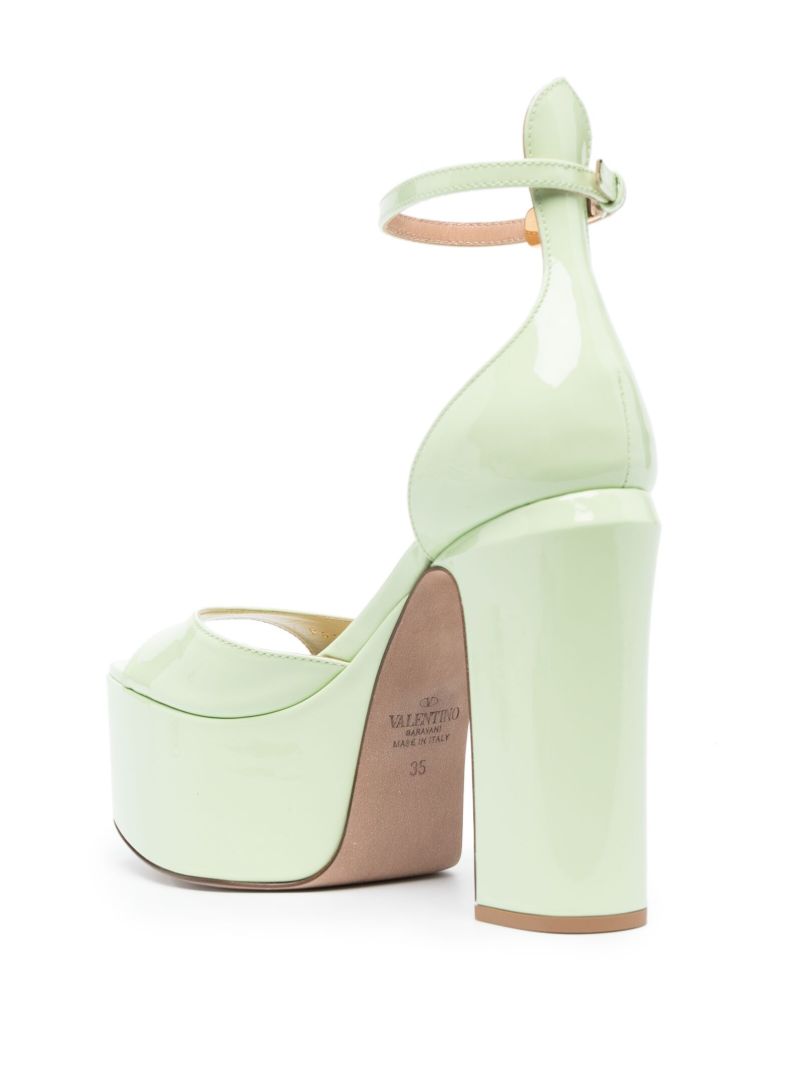 Green Tan-go 120 Platform Leather Sandals