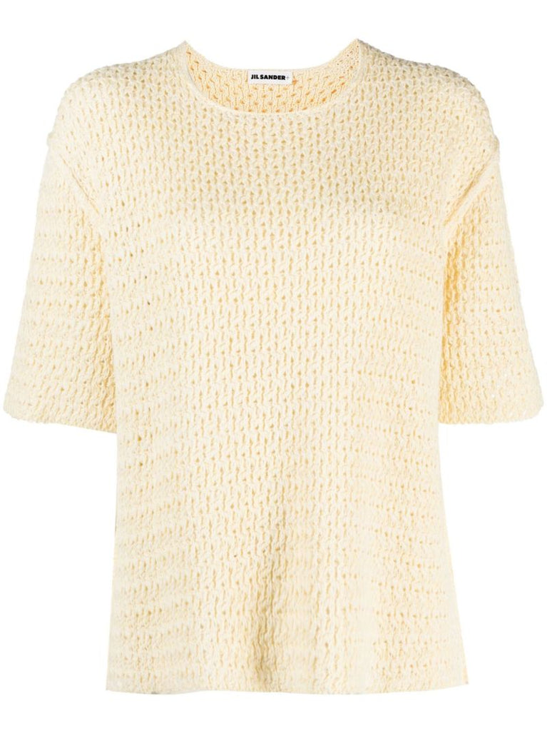 Yellow Knitted Cotton Top