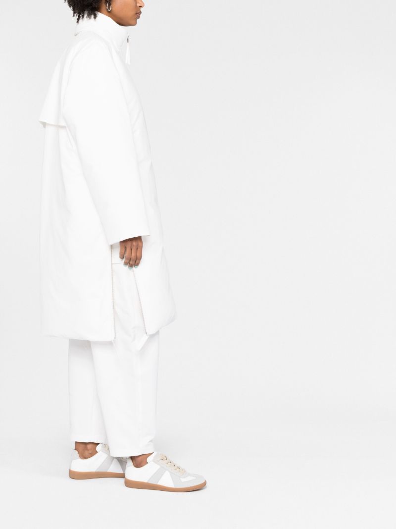 White Padded Zipped Coat