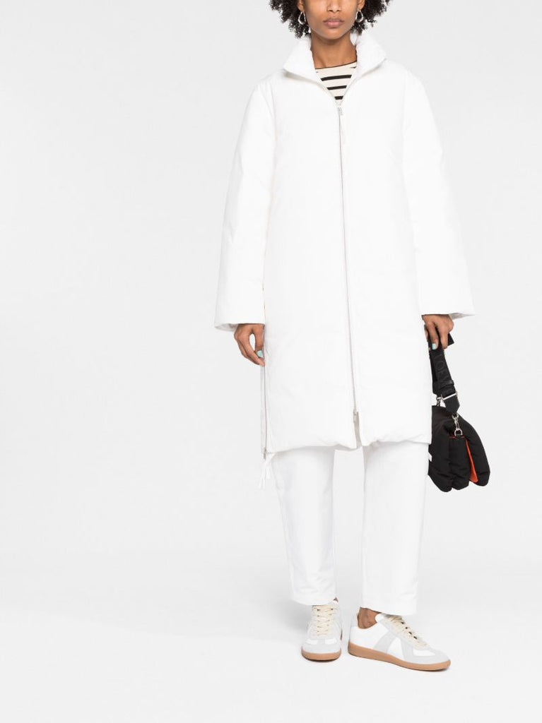 White Padded Zipped Coat
