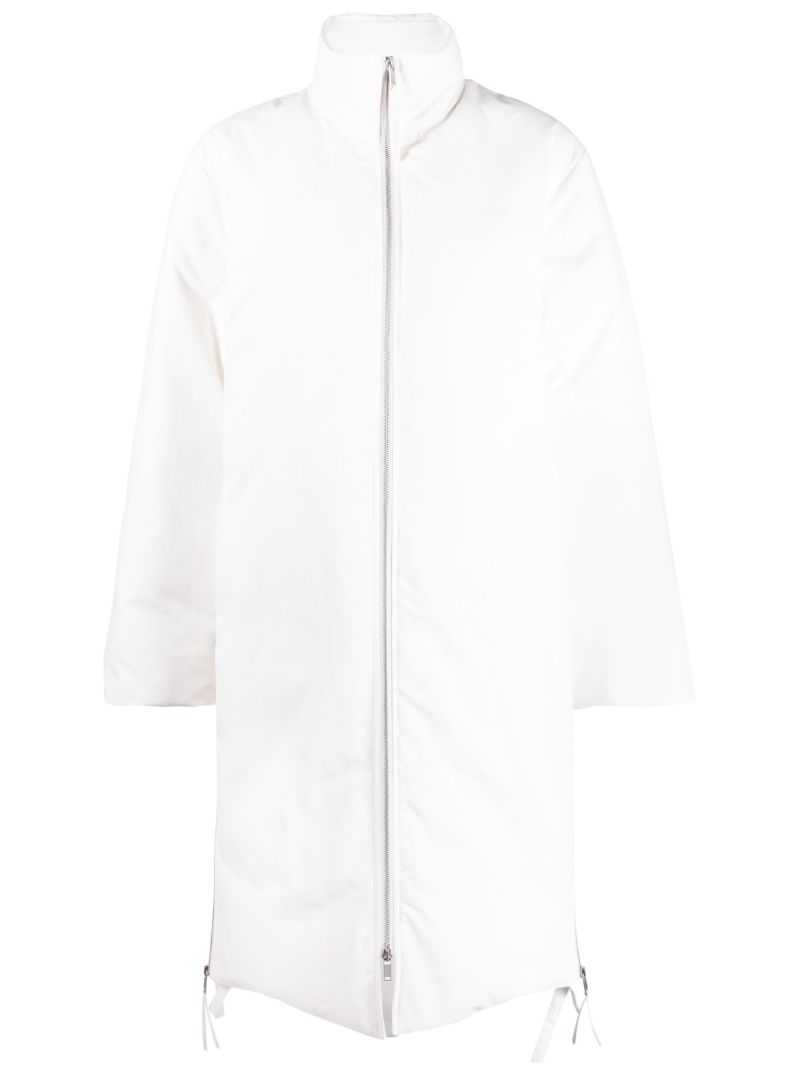 White Padded Zipped Coat