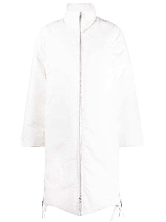 White Padded Zipped Coat