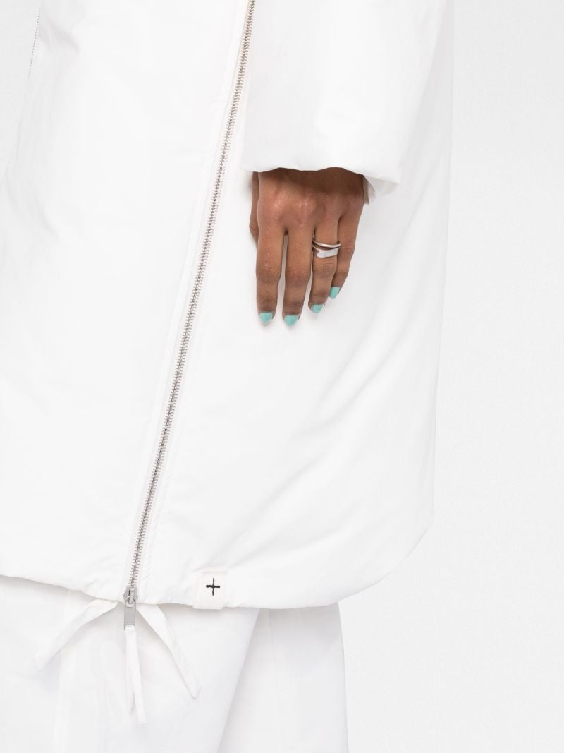 White Padded Zipped Coat