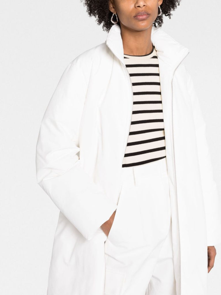 White Padded Zipped Coat
