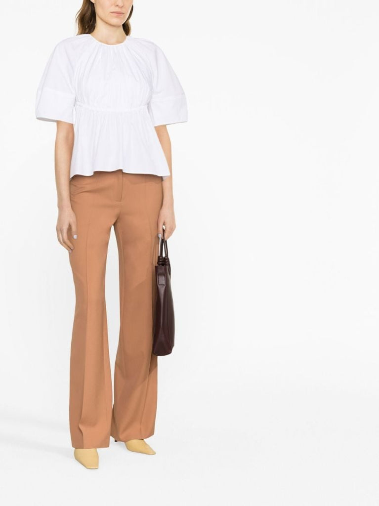 White Poplin Cut-out Blouse