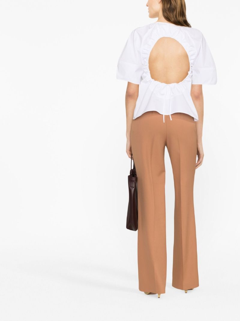 White Poplin Cut-out Blouse