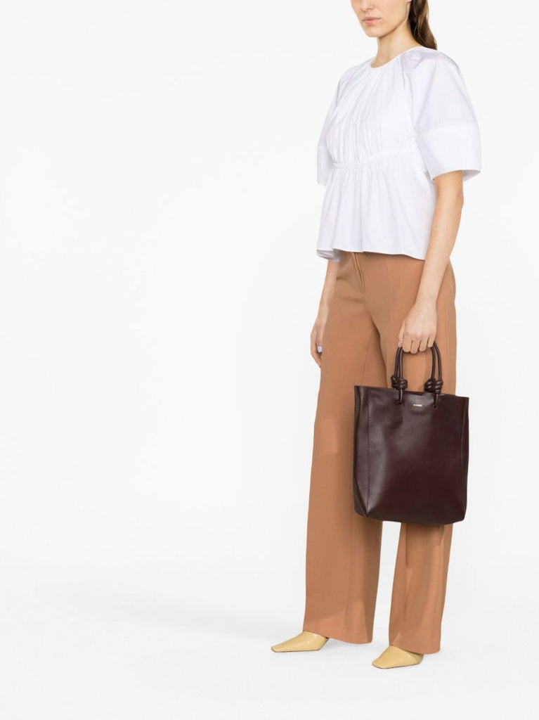 White Poplin Cut-out Blouse