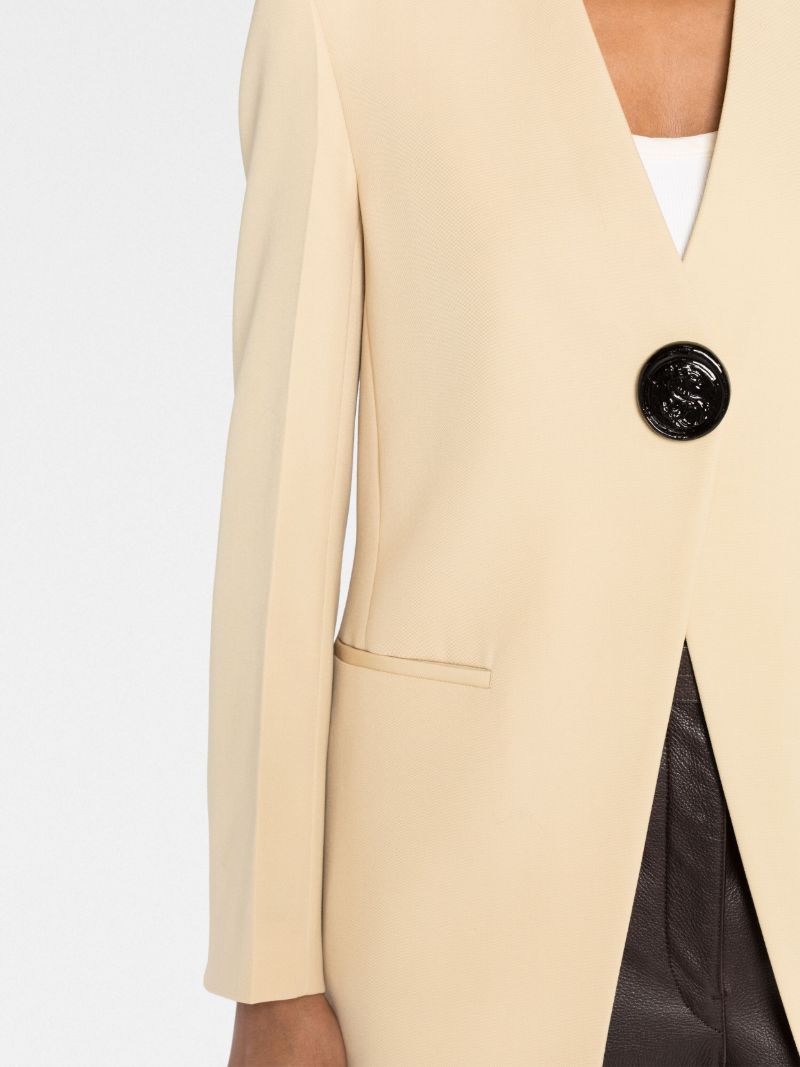 Neutral Single-breasted Wool Jacket