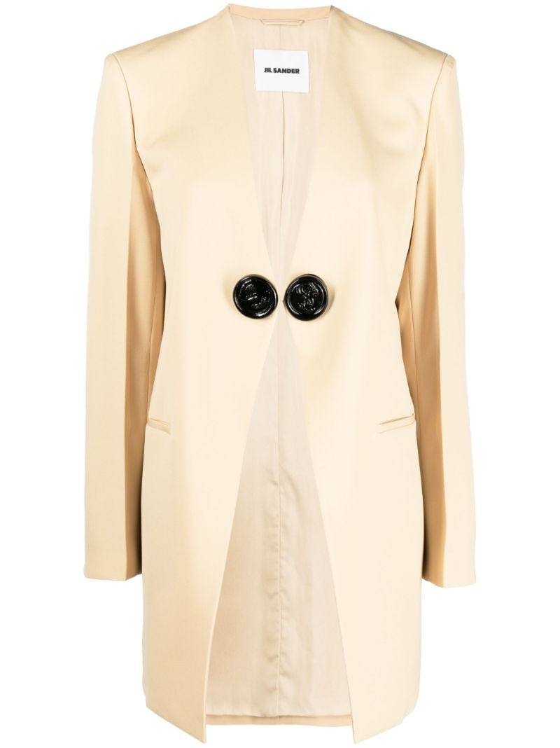 Neutral Single-breasted Wool Jacket