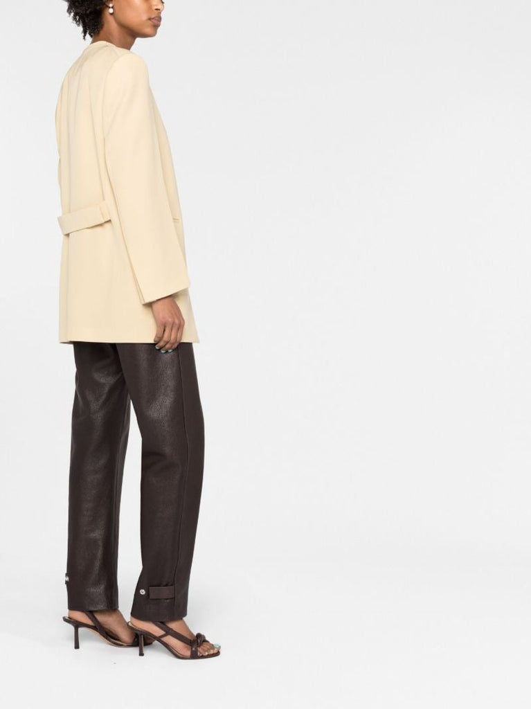 Neutral Single-breasted Wool Jacket