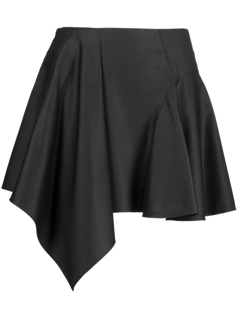 Grey Draped Asymmetric Skirt