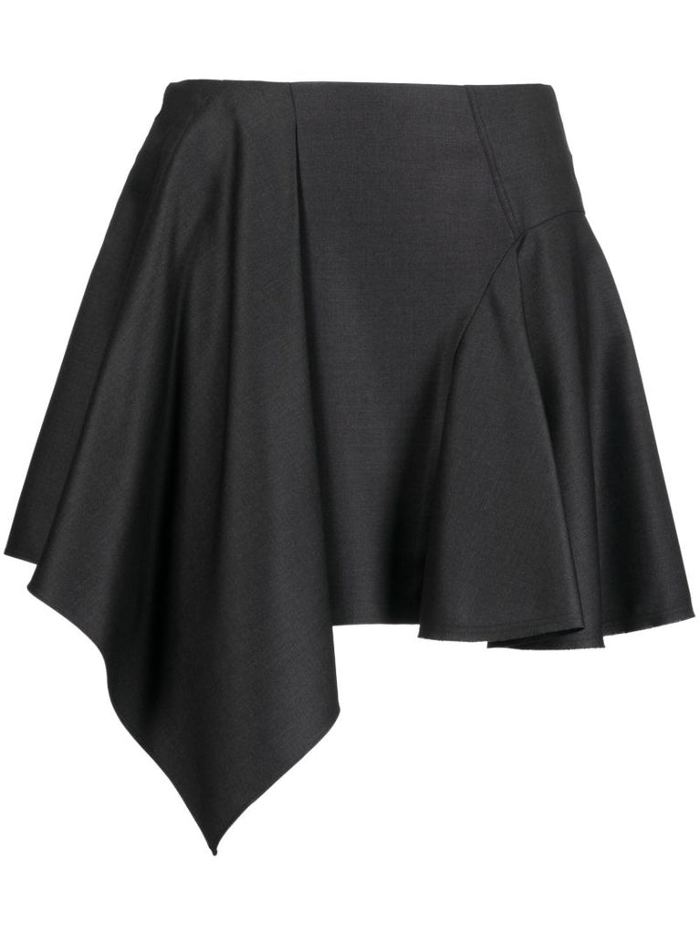 Grey Draped Asymmetric Skirt