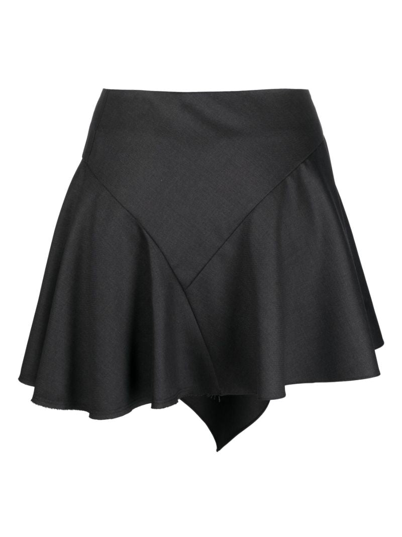 Grey Draped Asymmetric Skirt