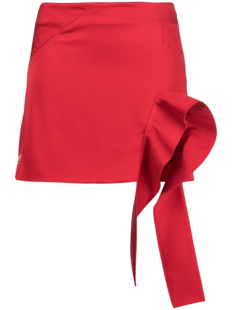 Red Ruffled Mini Skirt