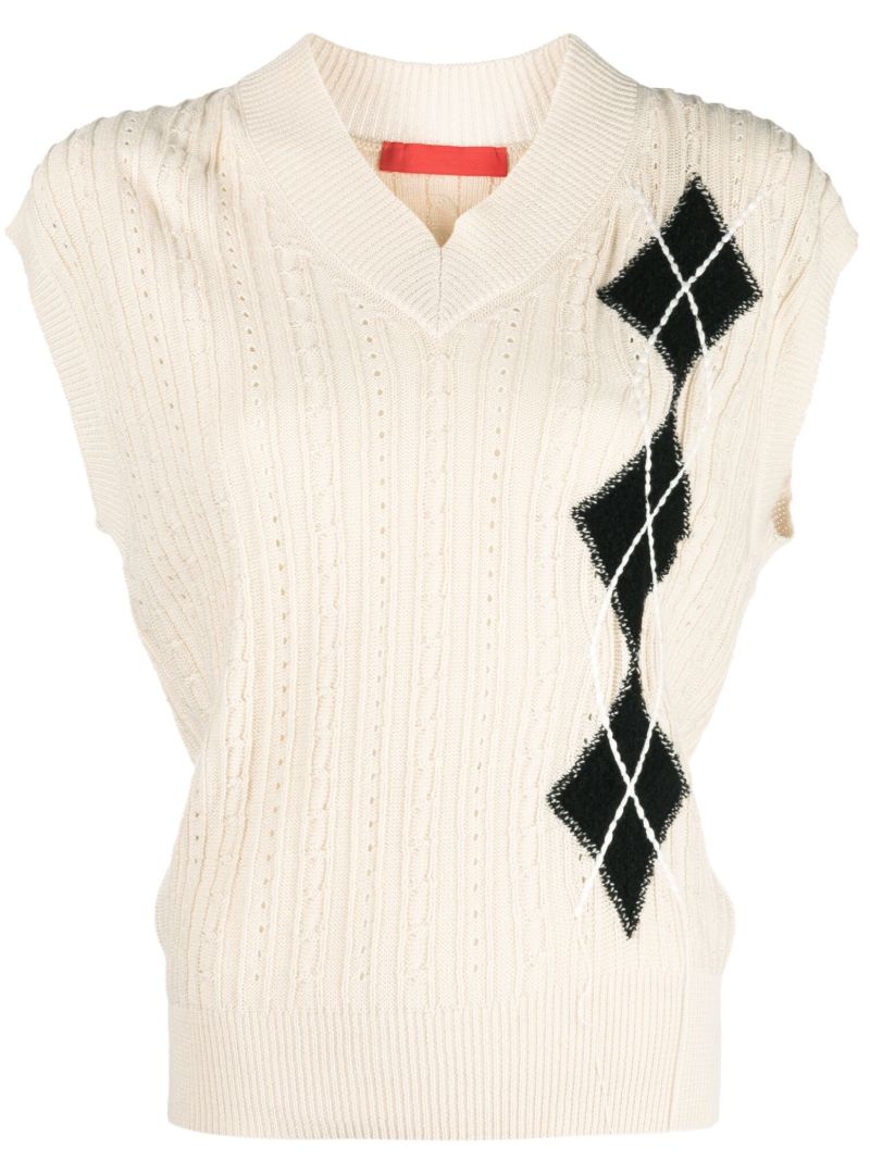 Neutral Ivy Knitted Cotton Vest