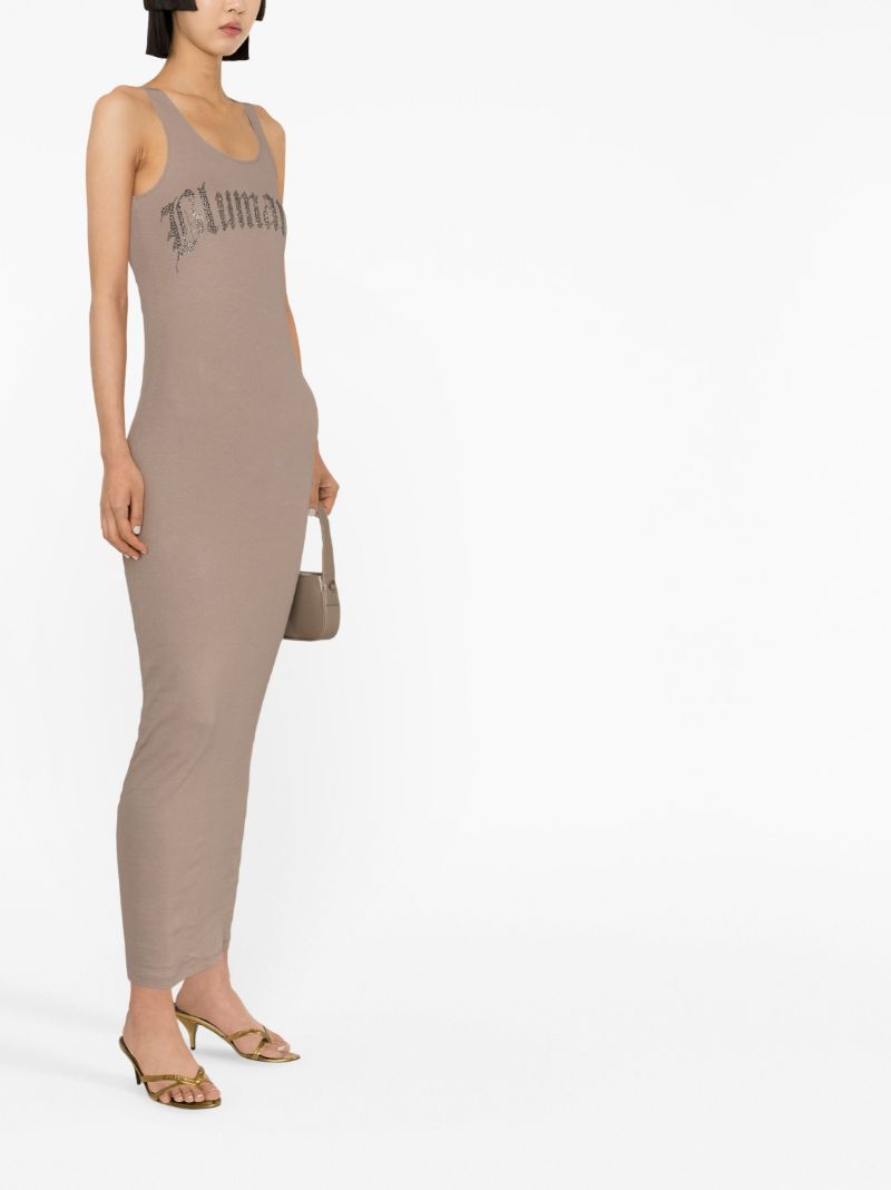 Brown Logo-embellished Cotton Dress