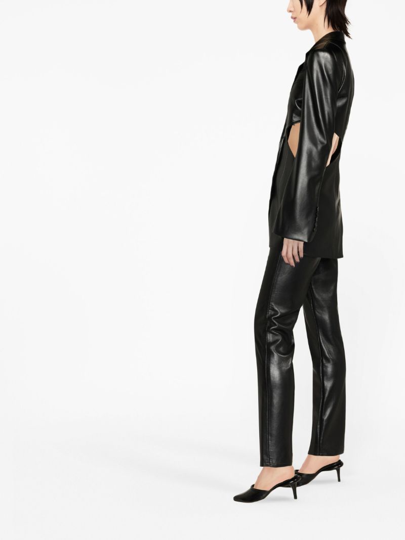 Black Cut-out Faux-leather Blazer