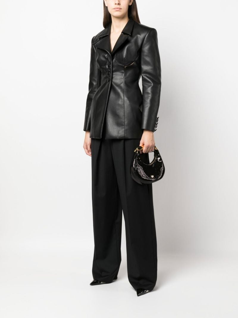 Black Sequin Leather Mini Bag