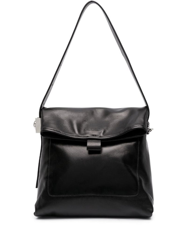 Black Ow Booster Medium Leather Shoulder Bag