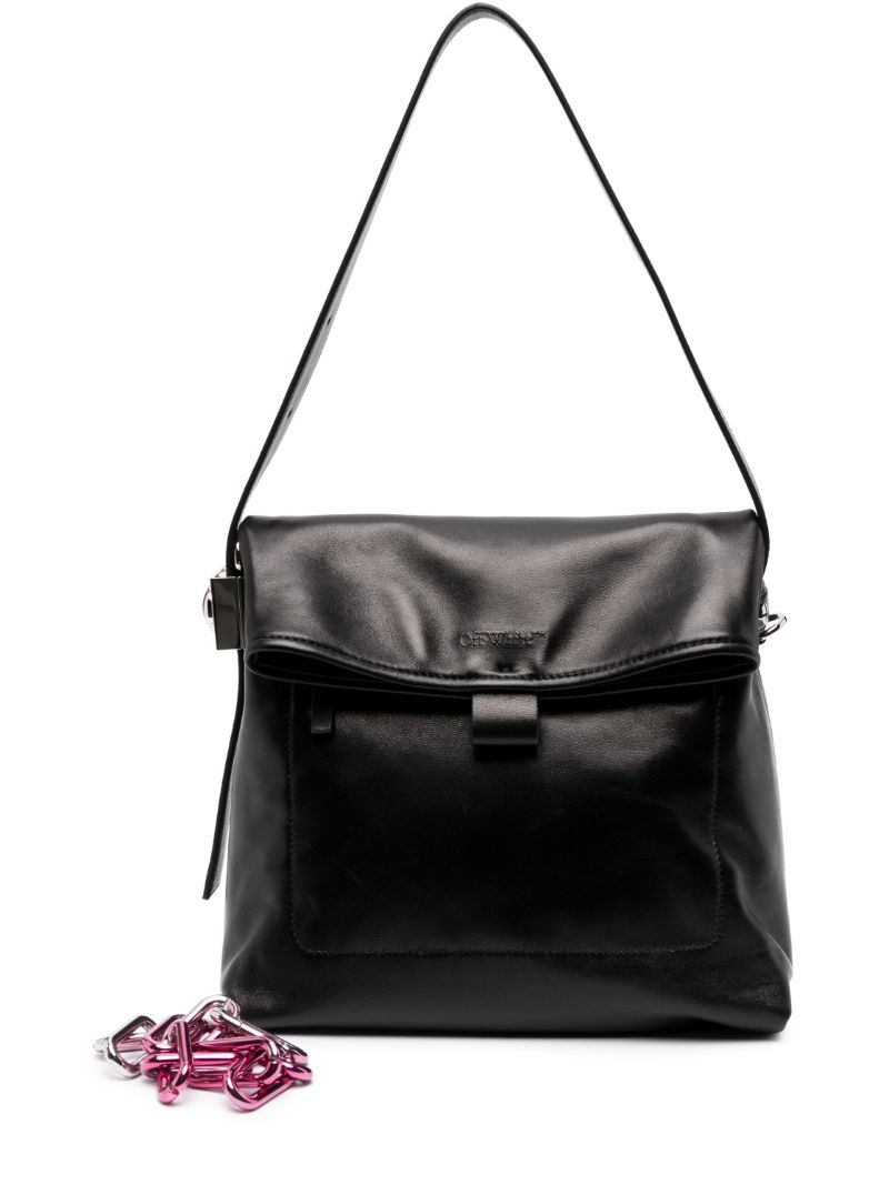 Black Ow Booster Medium Leather Shoulder Bag