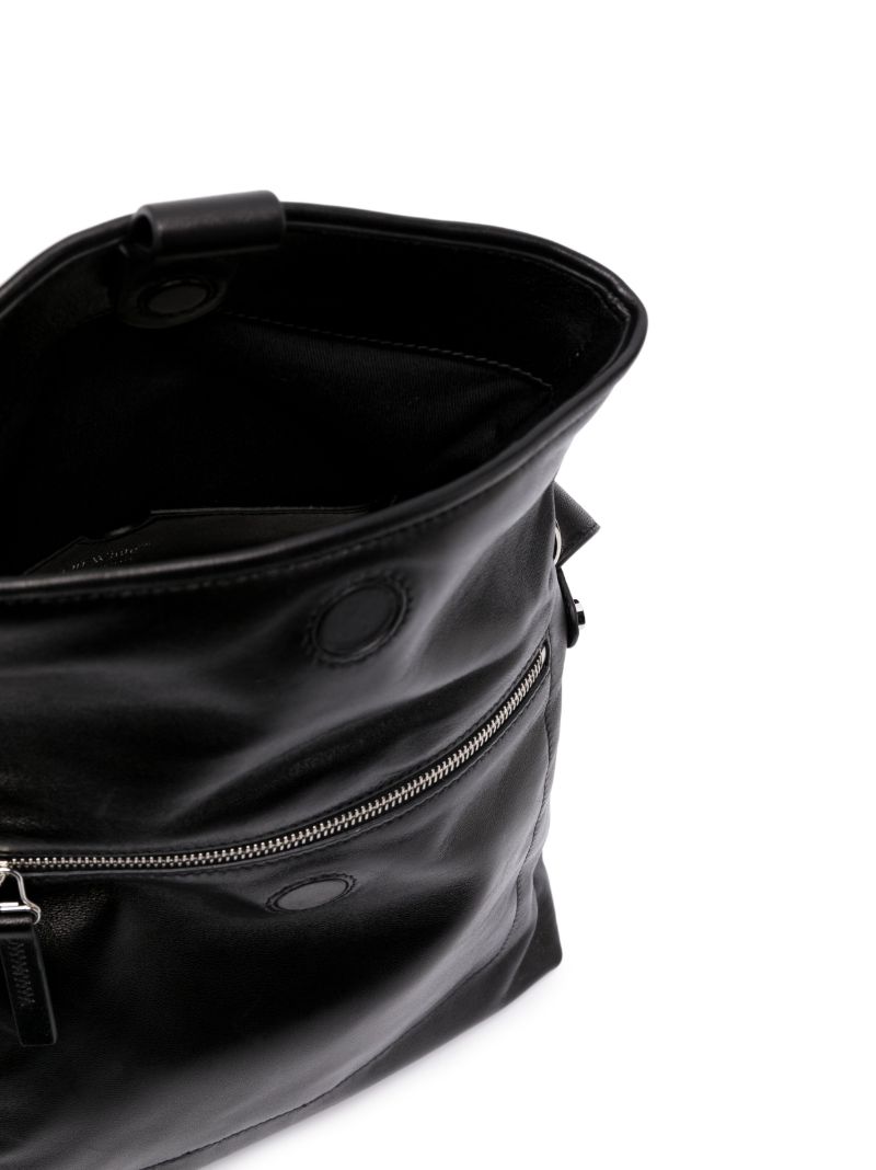 Black Ow Booster Medium Leather Shoulder Bag