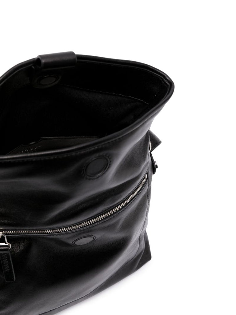 Black Ow Booster Medium Leather Shoulder Bag