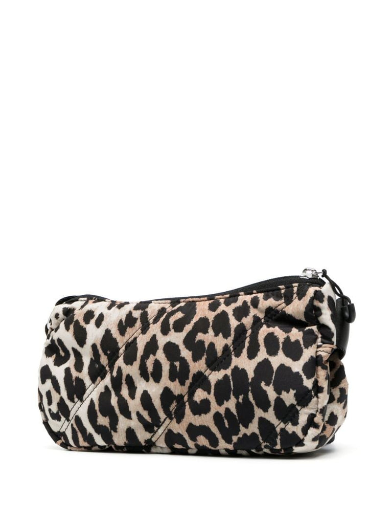 Black Quilted Leopard Print Bag
