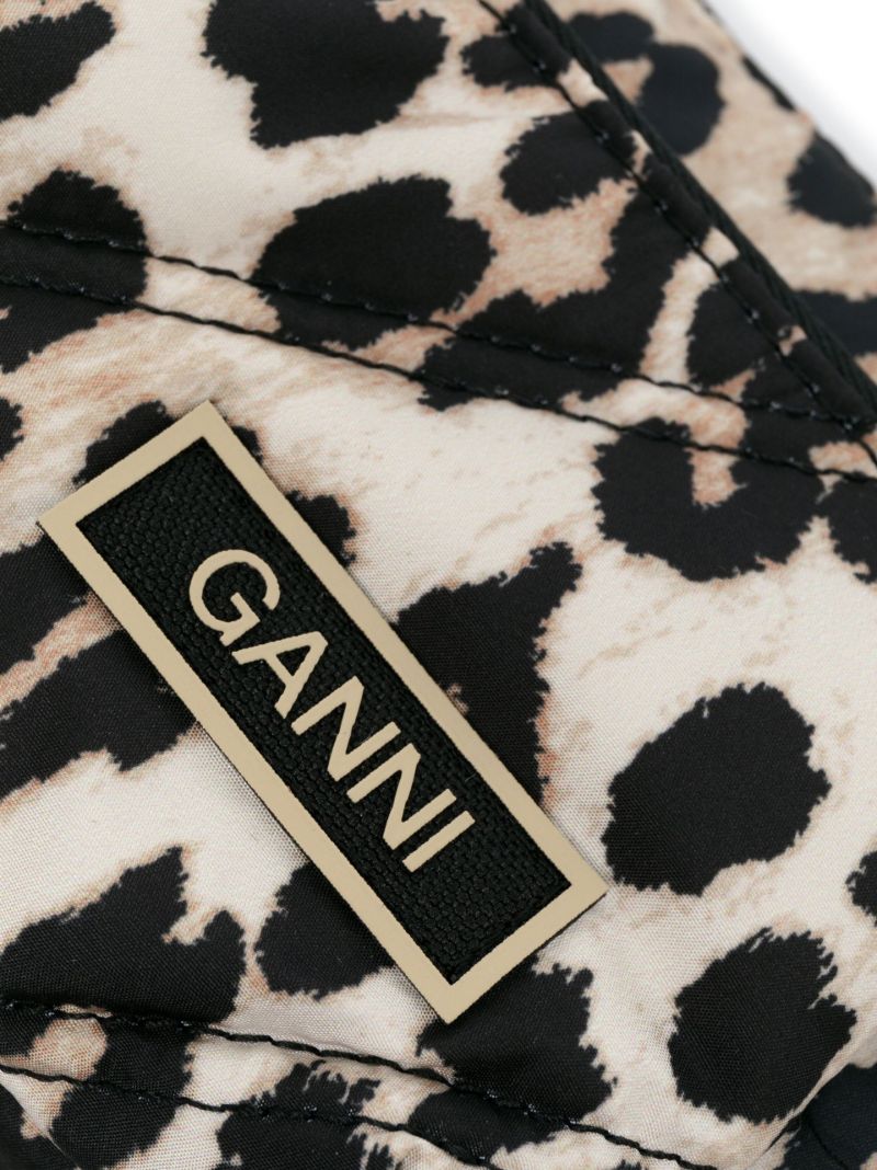 Black Quilted Leopard Print Bag