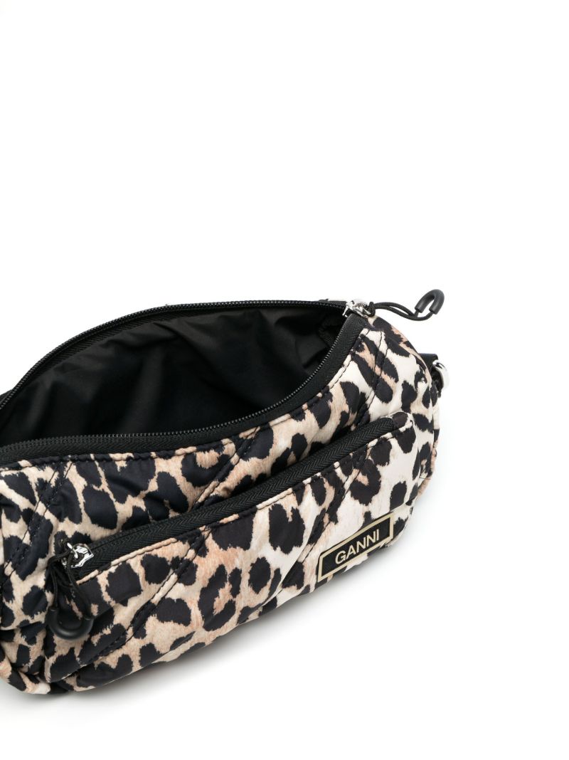 Black Quilted Leopard Print Bag
