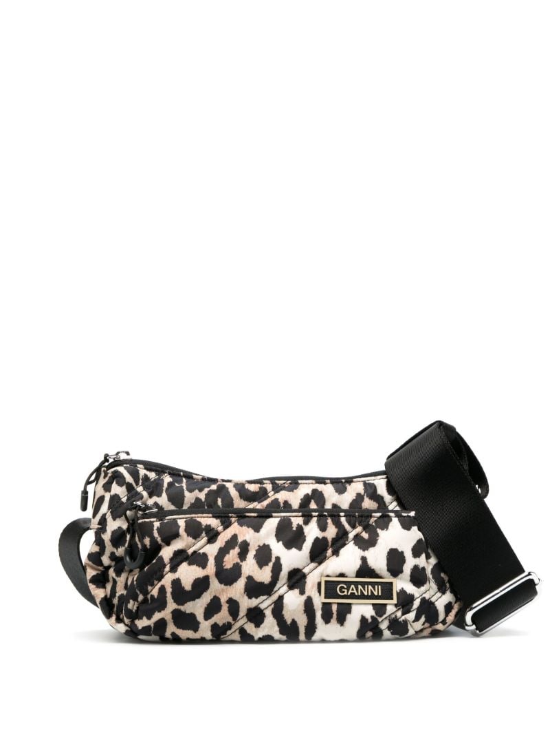 Black Quilted Leopard Print Bag